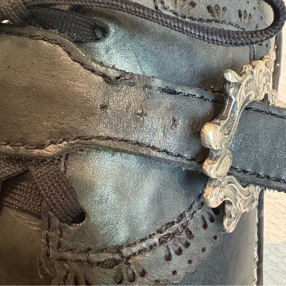 John Fluevog Discontinued 7TH Heaven Capellan Buckled Derby Shoe, Sz 6 - Picture 12 of 16